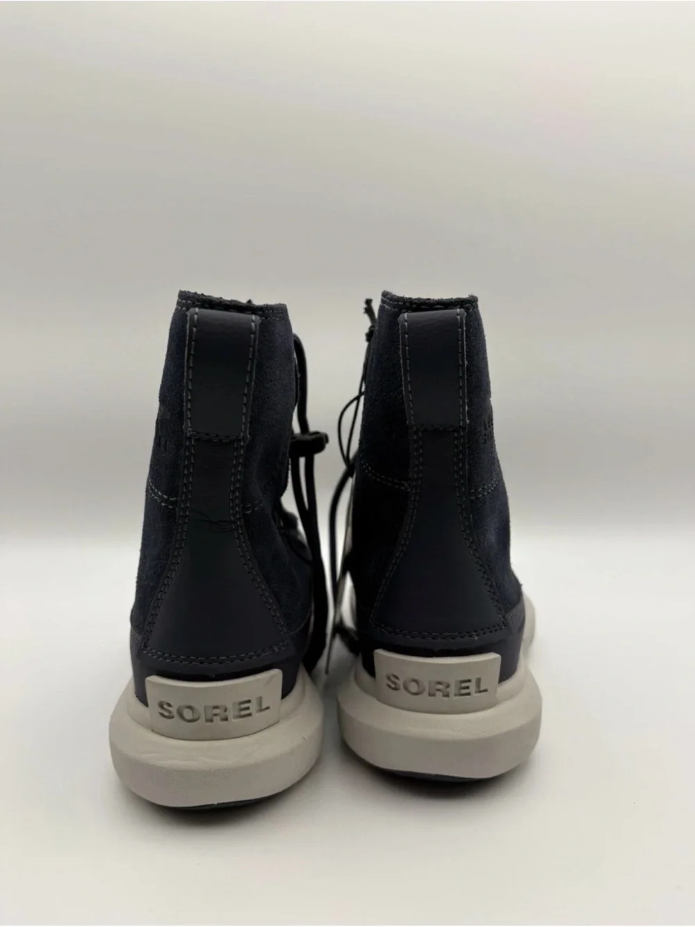 Sorel Navy and Gray Kids High-Top Winter Boots